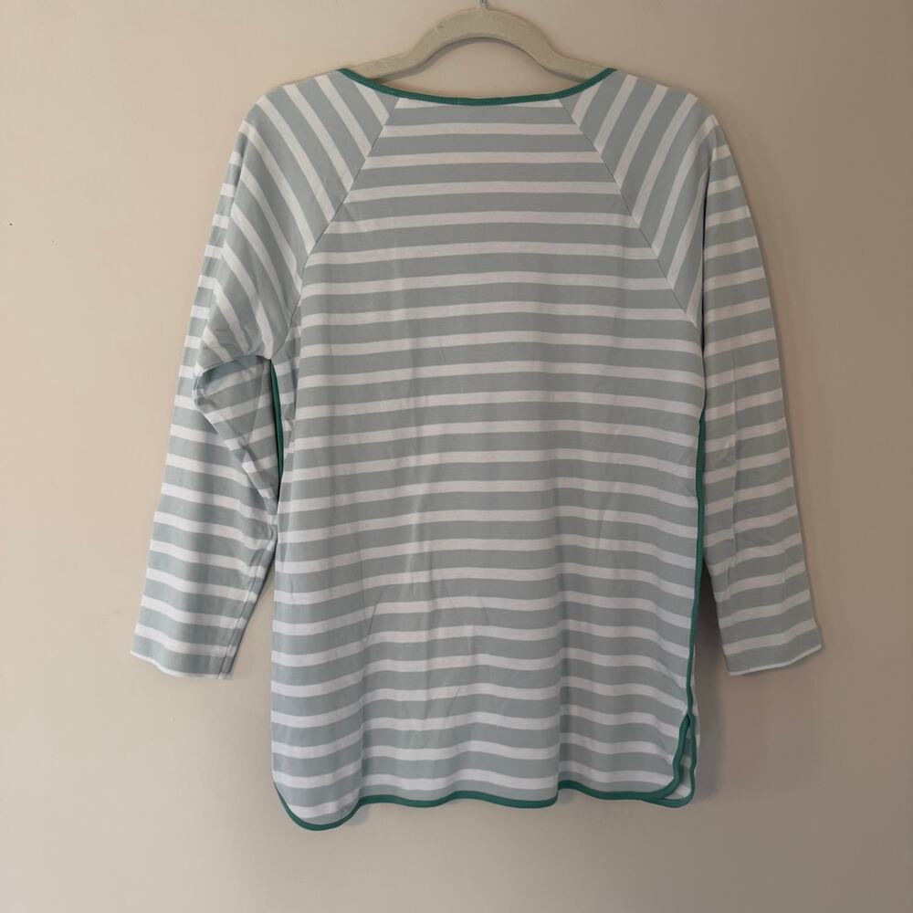 Lake Striped Pajama Set Long Sleeve Top and Pants 100% Pima Cotton Size Medium - Picture 13 of 13